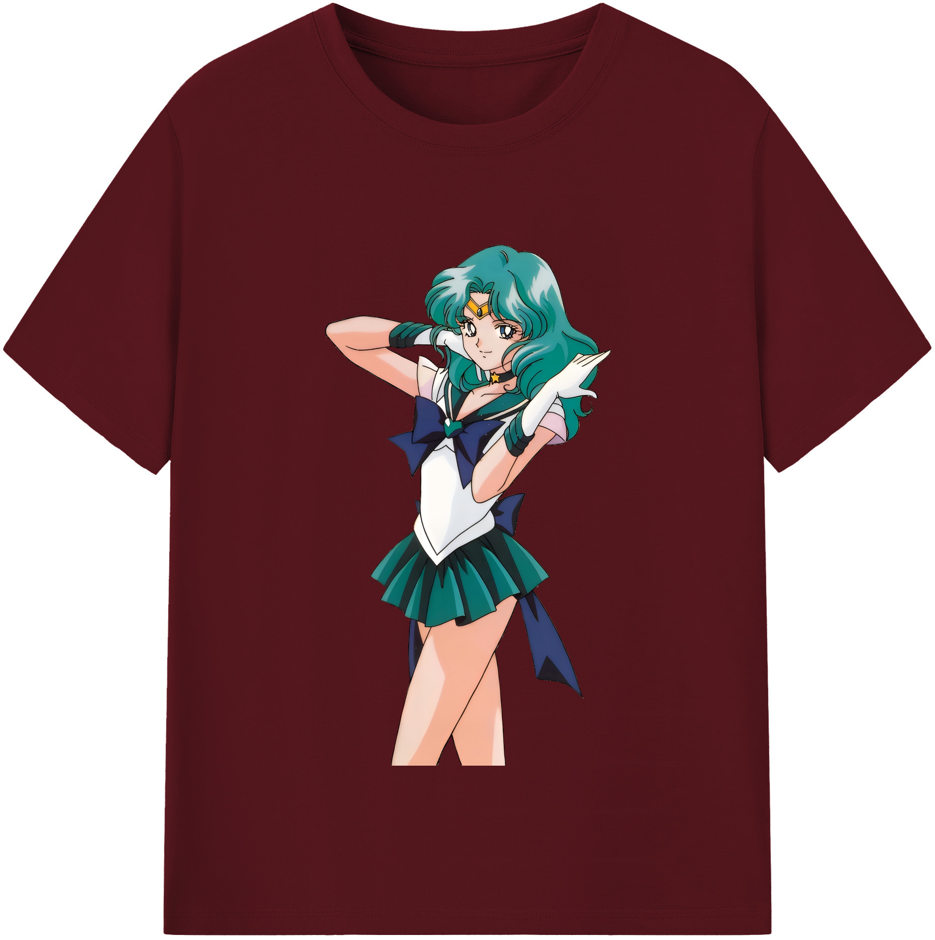 （画像用） 美少女戦士セーラームーン 海王 みちる（かいおう みちる） Sailor Moon Kaiou Michiru 綿100％半袖Tシャツ（フロントプリント）